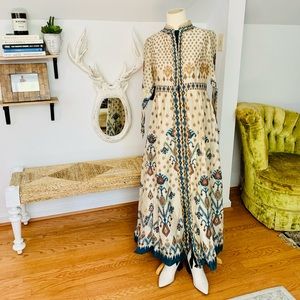 Indian designer Ritu Kumar maxi dress M hobo chic